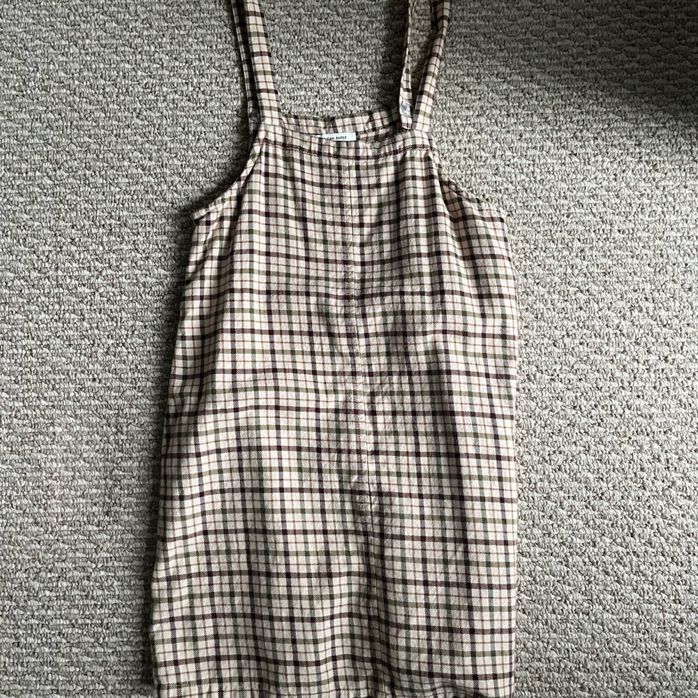 American Eagle Outfitters Plaid Mini Dress - Brown and Cream